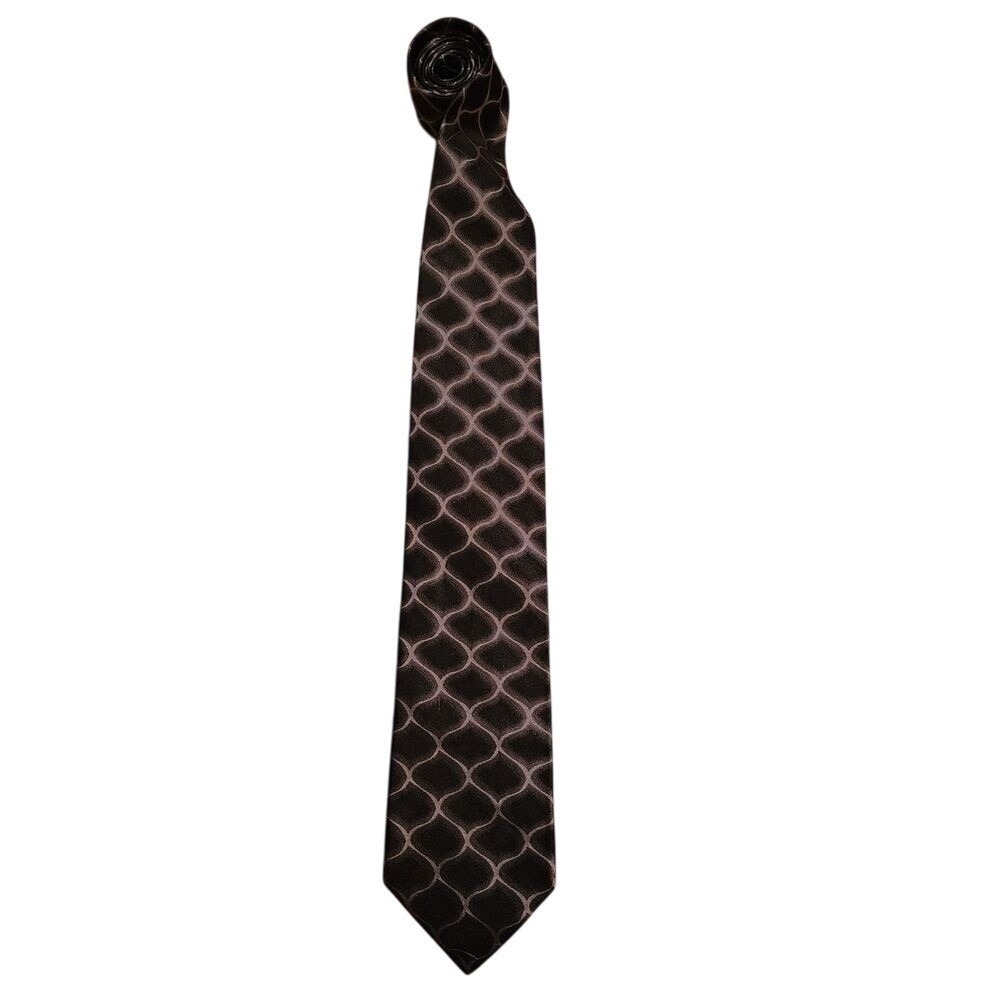 Kenneth Cole New York Silk‎ Necktie Geometric Pattern Business Casual